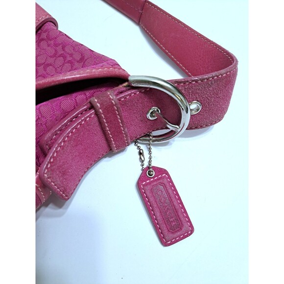 Coach Small Soho Pink Signature C Canvas Ceather Bag Y2K 6818 - Picture 2 of 14